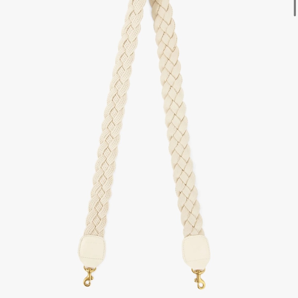 Clare V. Bag Strap Braided Cream Rope